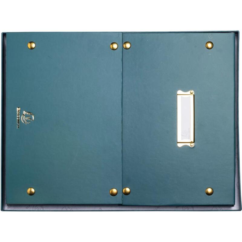 Boîte de rangement à plat carton 27x36x19cm Néo Déco - Bleu canard