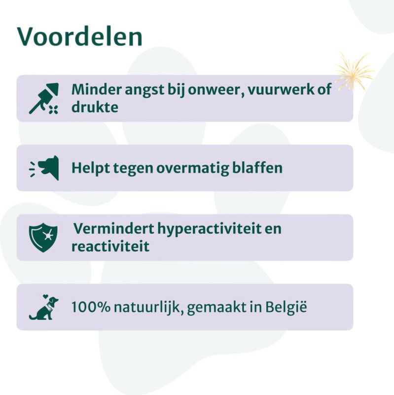 Anti-Stress - Kalmerend Supplement - 100% Natuurlijk - 60 Snoepjes - Voor Honden