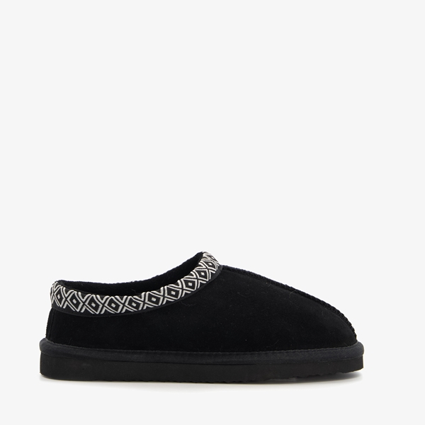 Hush Puppies suède dames pantoffels zwart
