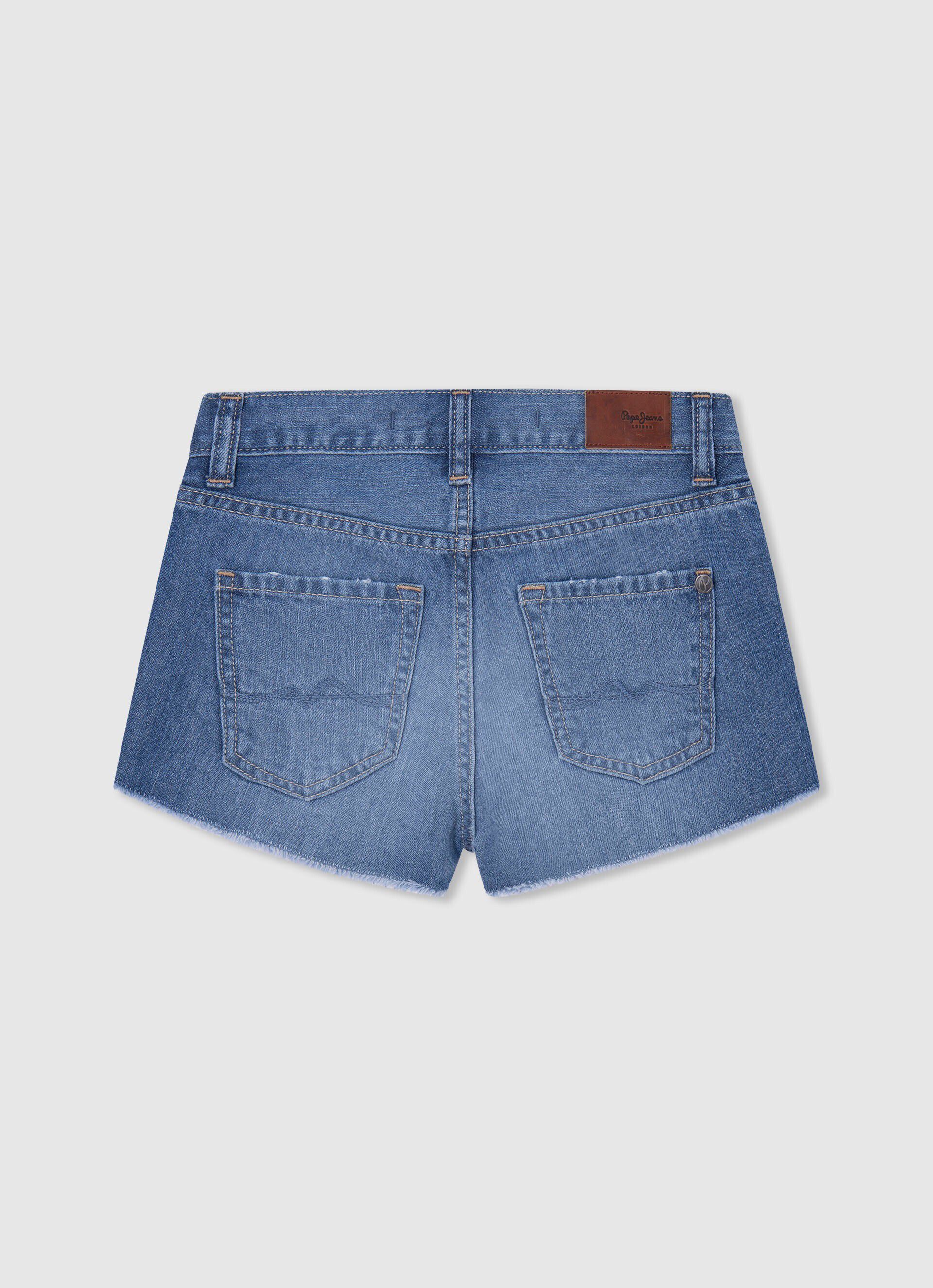 Shorts jeans Patty com detalhes desgastados - jeans