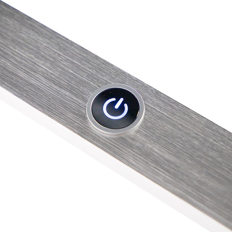 Design hanglamp staal met touch-dimmer incl. LED - Platina