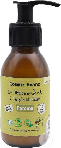 Comme Avant Dentifrice Enfant À L'Argile Blanche Pomme Flacon-Pompe 105g