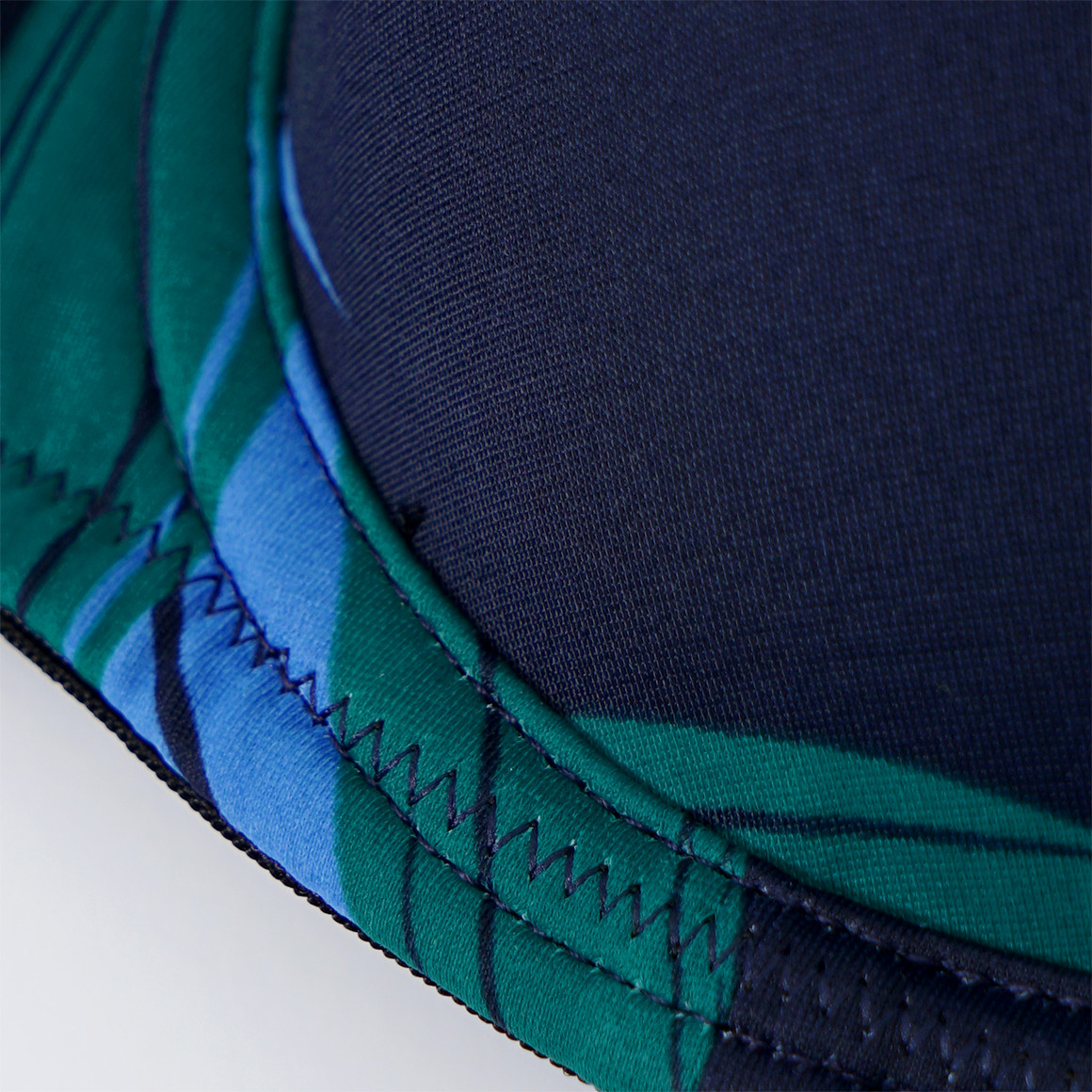 Gina Benotti Damen Bikinioberteil mit Palmenblätter-Motiv nachtblau / dunkelgrün / blau