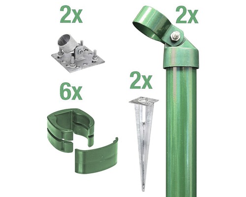 ALBERTS Fix-Clip Pro® hoekpalenset voor gaas, 102 cm hoog, schroefbaar, groen