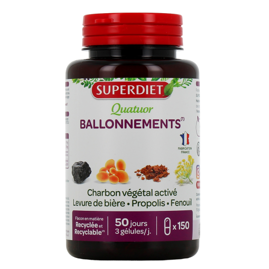 Super Diet Quatuor ballonnements 150 gélules - Complément alimentaire