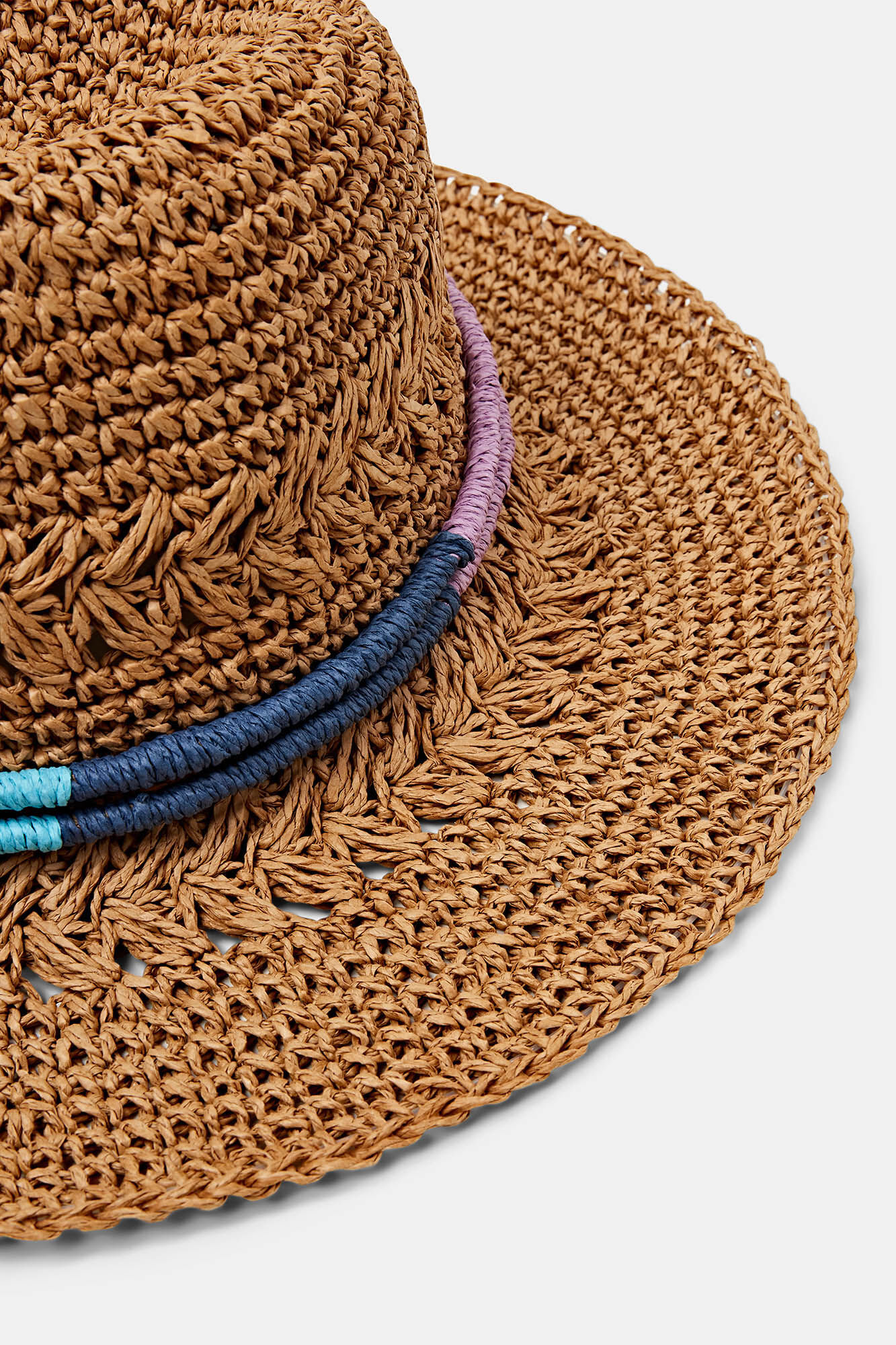 Chapéu Fedora de crochê em papel - Camelo