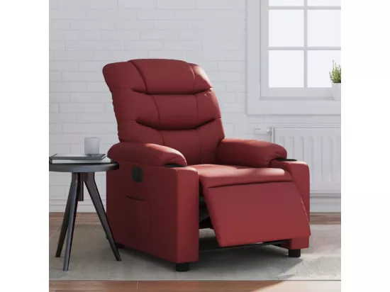Fauteuil inclinable électrique Rouge bordeaux Similicuir