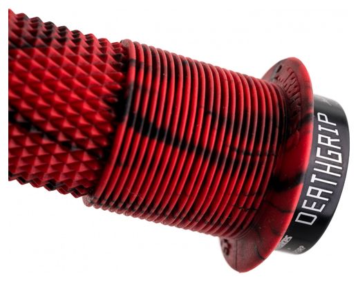 Paire de Grips DMR DeathGrip Thin Avec Flanges Rouge Marbre
