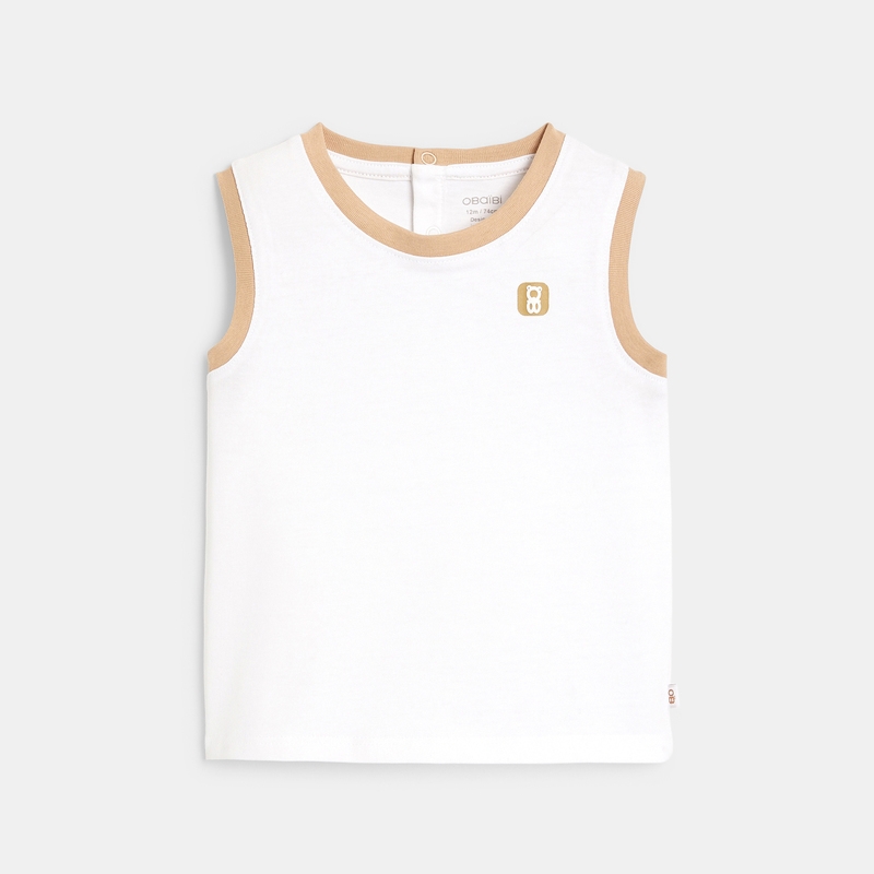 Débardeur coton flammé blanc bébé garçon