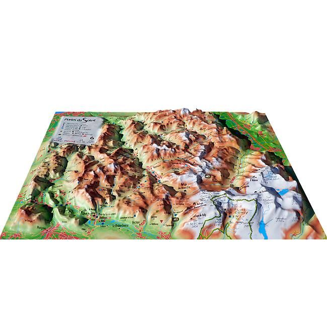 3D MAP - RELIEF PORTES DU SOLEIL 19.5CM X 29.5CM