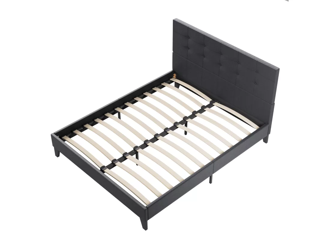 Ensemble Matelas + Lit Avec Tête De Lit 140x190 Cm, Eliha 20cm D’épaisseur Mousse Haute Densité