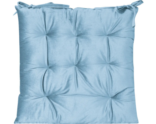 Fluwelen zitkussen, blauw, 40x40x7 cm