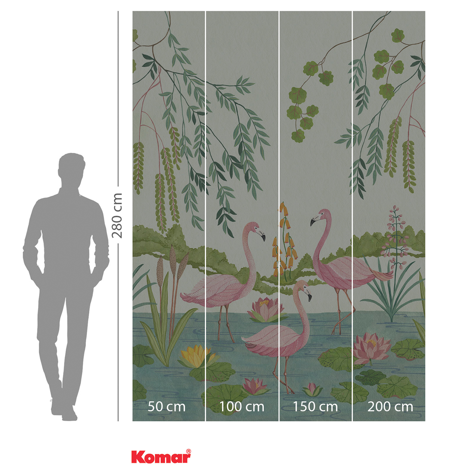 Vlies-Fototapete FLAMINGO VIBES - bunt - 200x280 cm