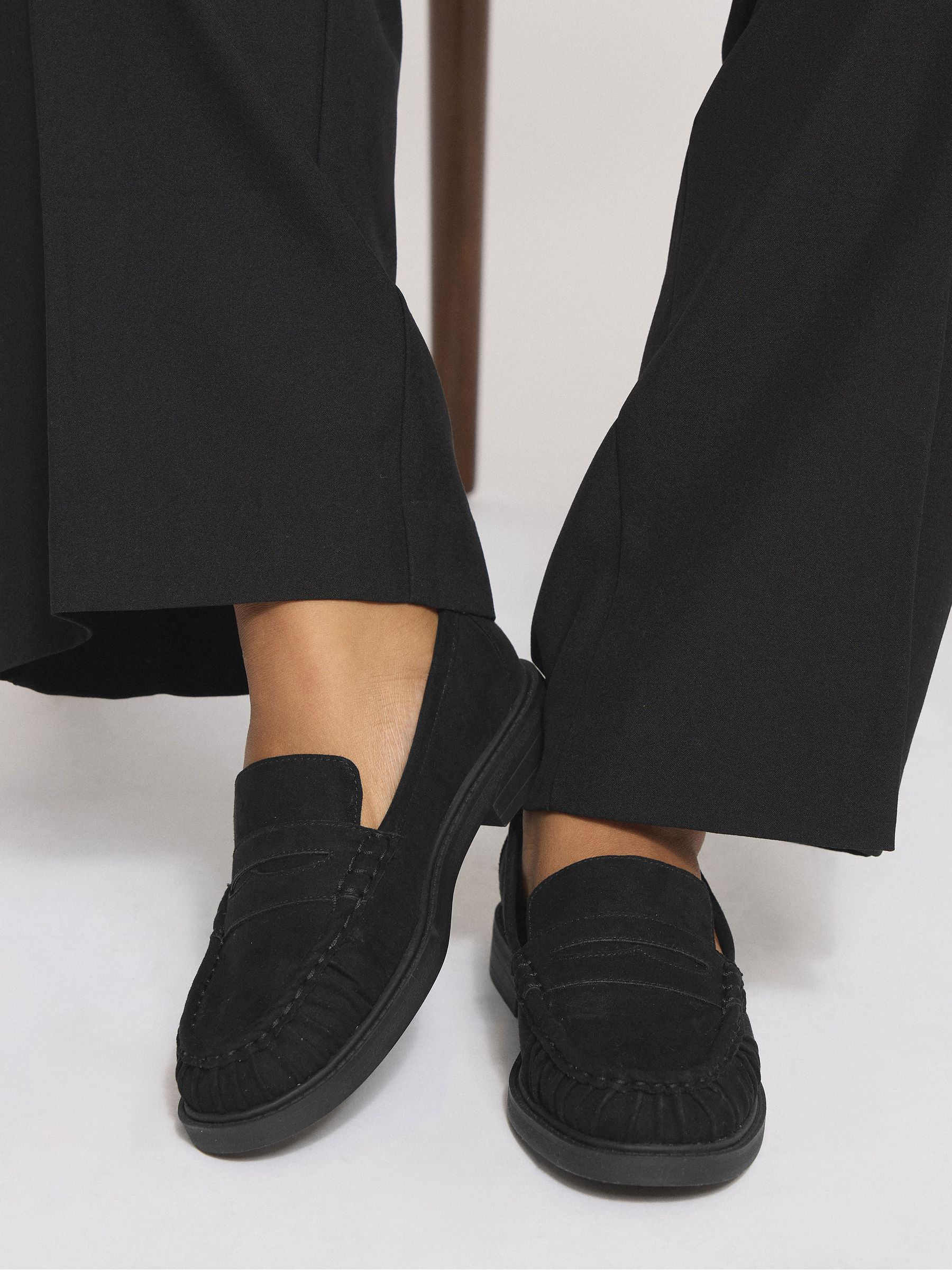 Zwart - Yours Curve Extra-Wide Fit Ruched Loafers