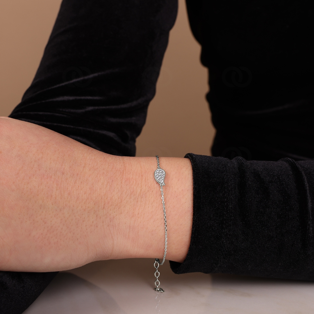 Armband 925 Silber rhodiniert mit Zirkonia 19cm