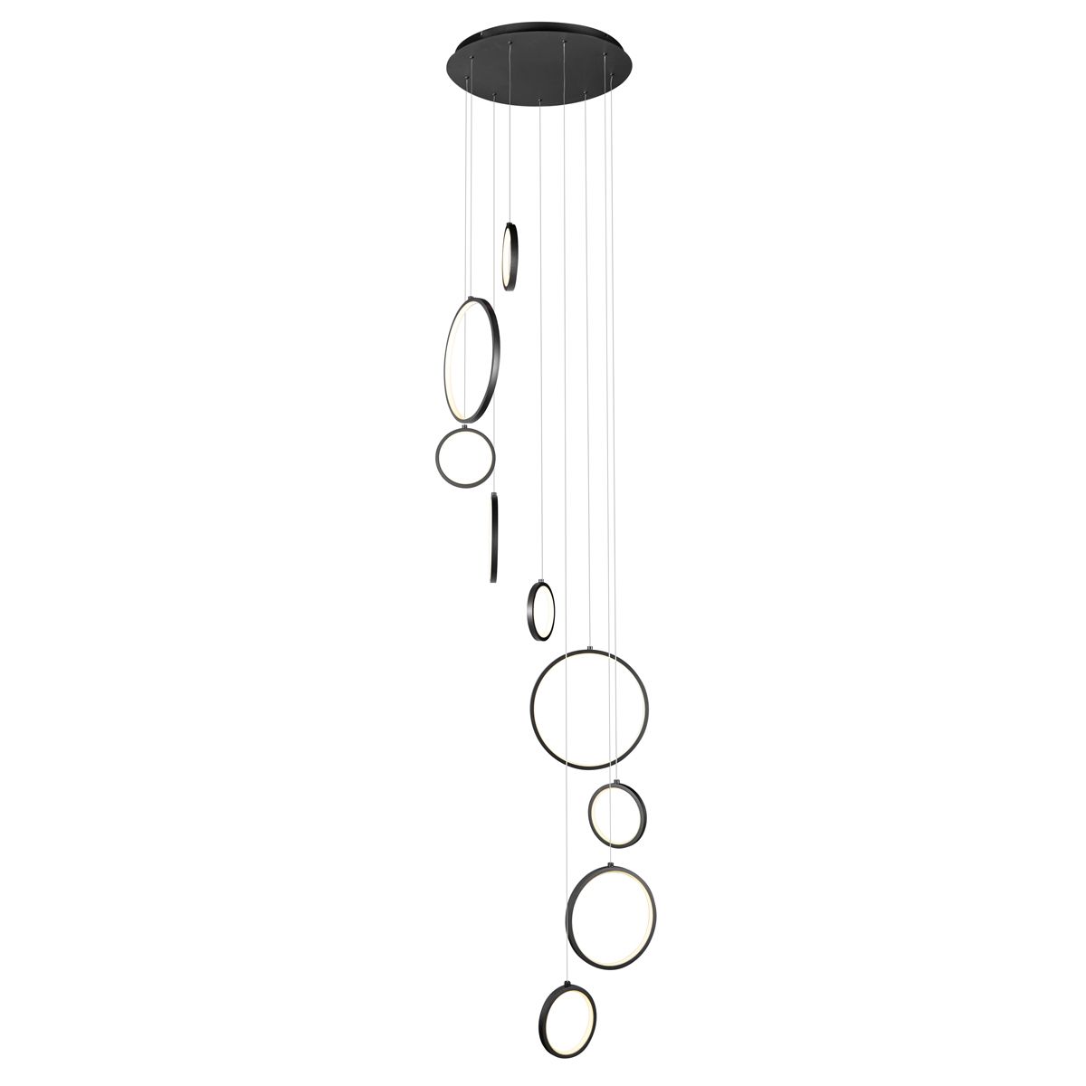 Design hanglamp zwart 9-lichts incl. LED 3-staps dimbaar - Vide Anella