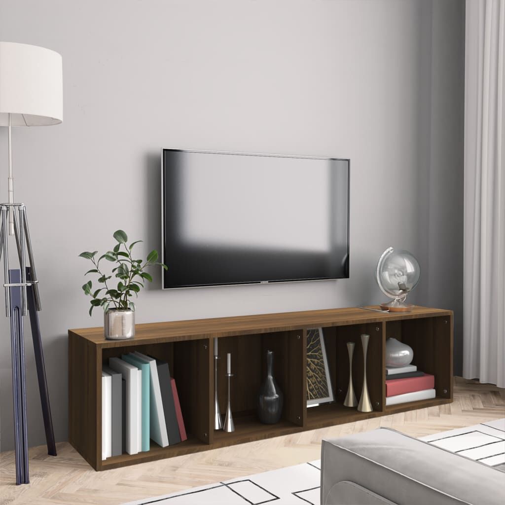 vidaXL Boekenkast/TV-meubel Bruin Eiken 143x30x36 cm