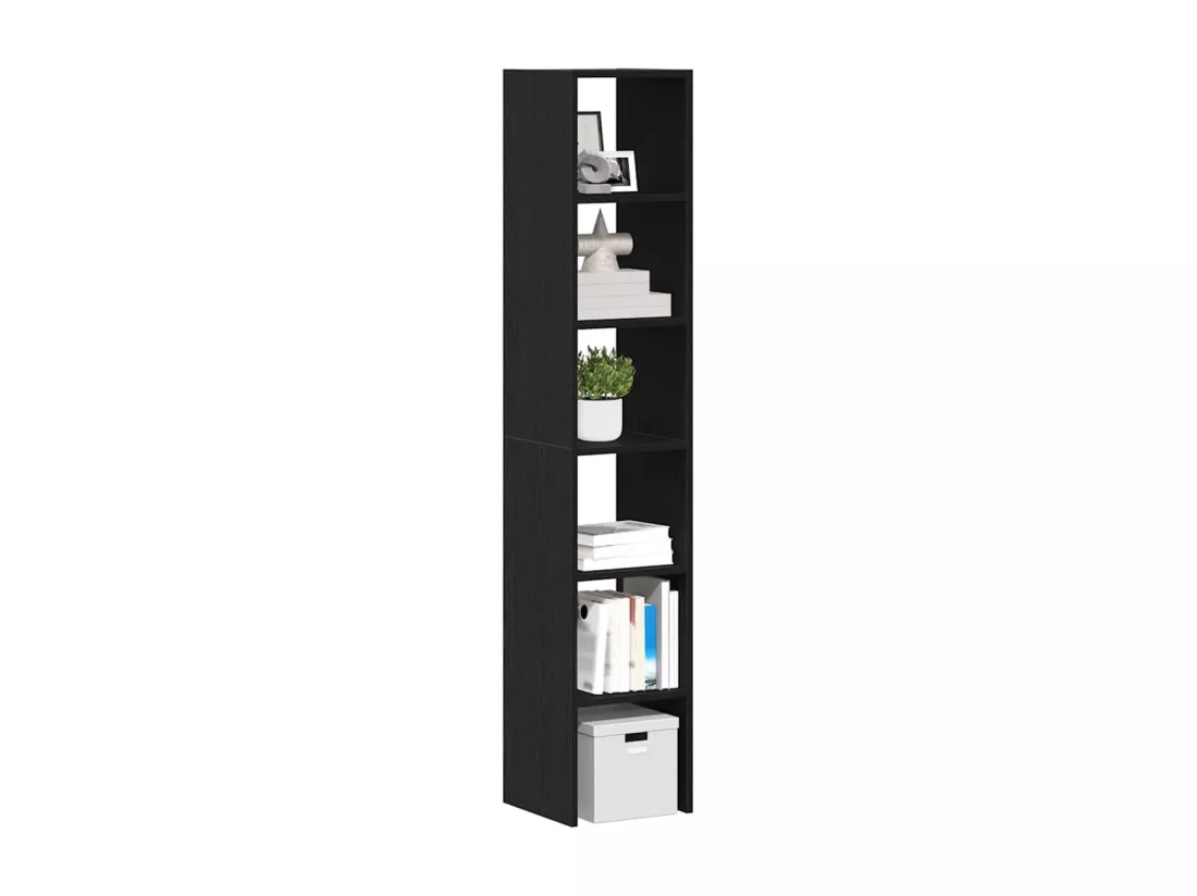 Bibliothèques 2 pcs empilable chêne noir bois d'ingénierie