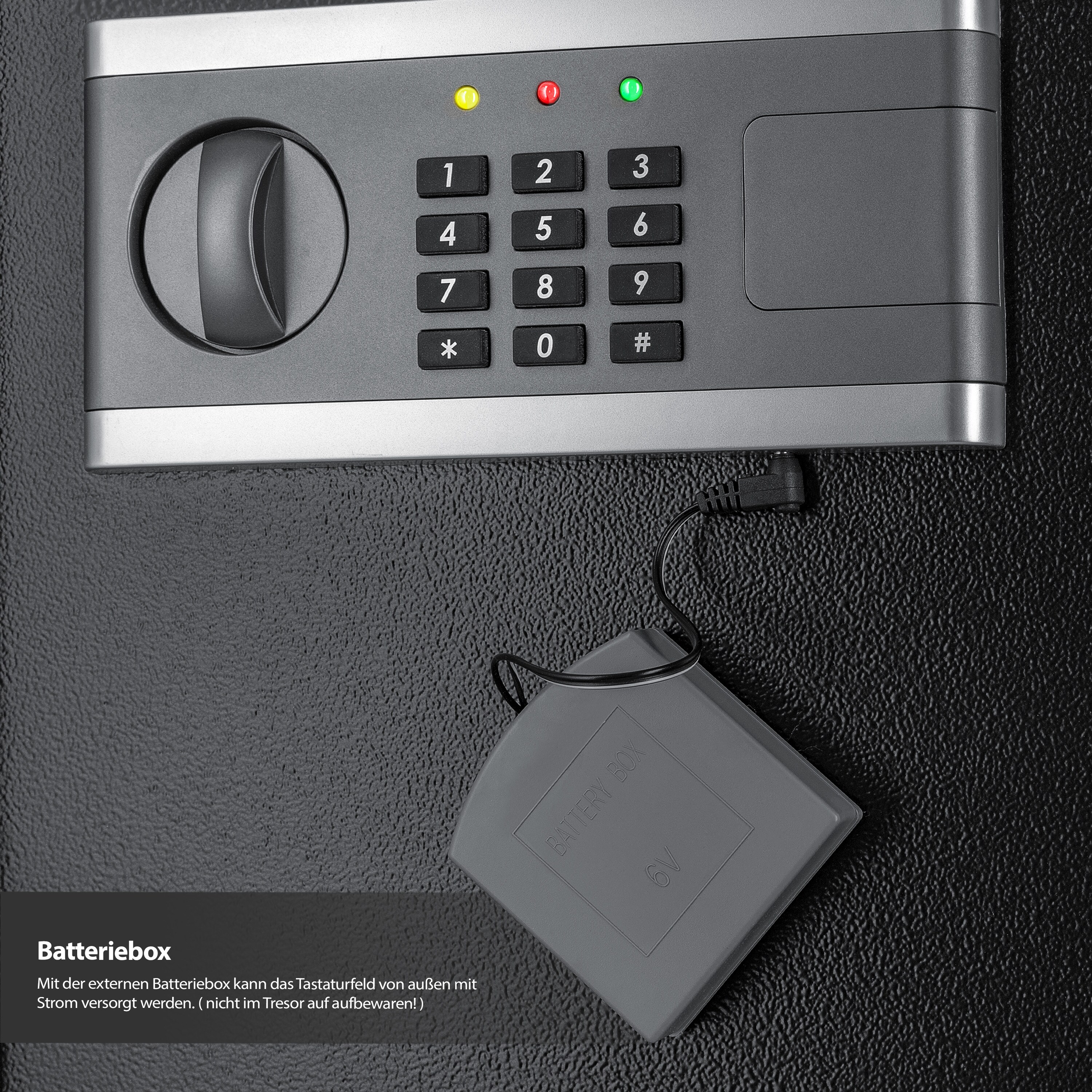 KESSER® Elektr. Tresor | Inkl. Batteriebox | Elektronischer Safe | 3x Doppelbolzenverriegelung | Boden Wandtresor | Möbeltresor | Innenbeleuchtung | Panzerschrank Zahlenschloss