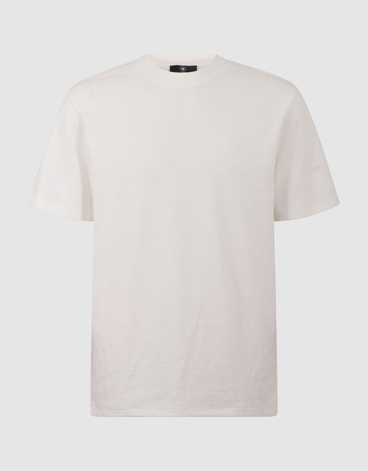 Spark Structuur T-shirt Gebroken Wit