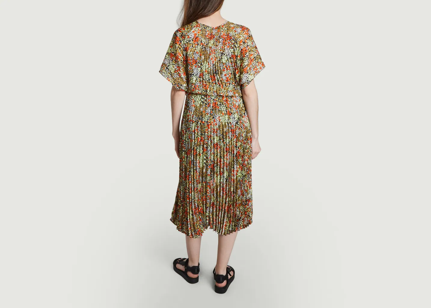 Robe longue plissée motif fleuri Andorothe Samsoe Samsoe
