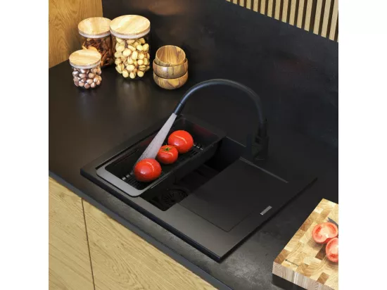 Ensemble Évier Granit Noir BELLO + Mitigeur