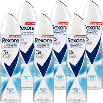 Rexona Women Advanced Protection Anti-Transpirant Spray Cotton Dry 6 x 150 ml