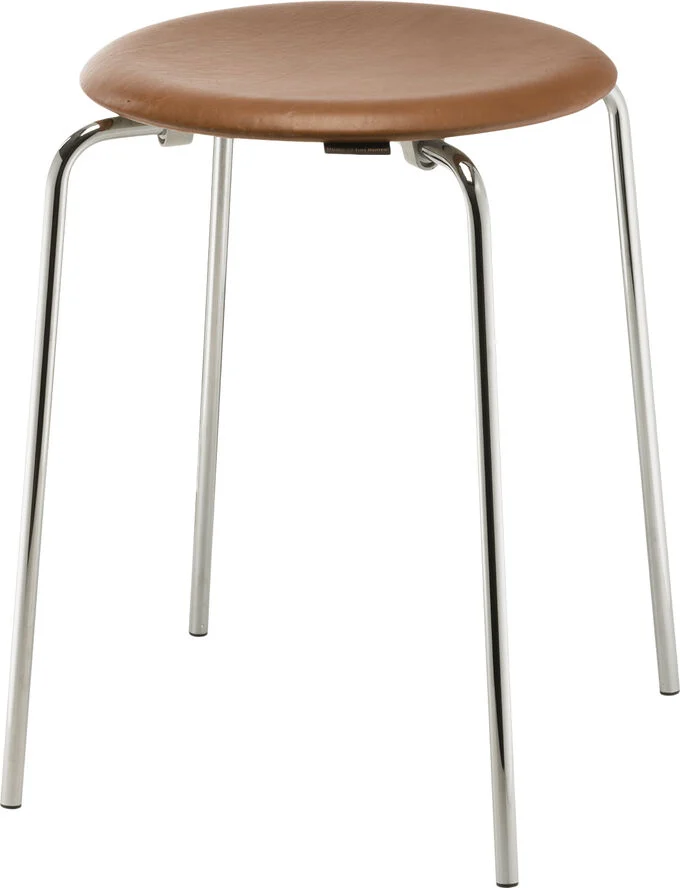 Fritz Hansen DOT Walnut skammel elegance leather / chrome base Brun