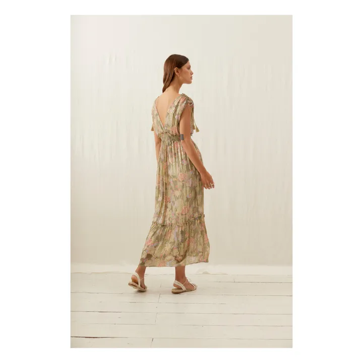 Louise Misha Robe Métallisée Plumiska - Collection Femme | Vert kaki
