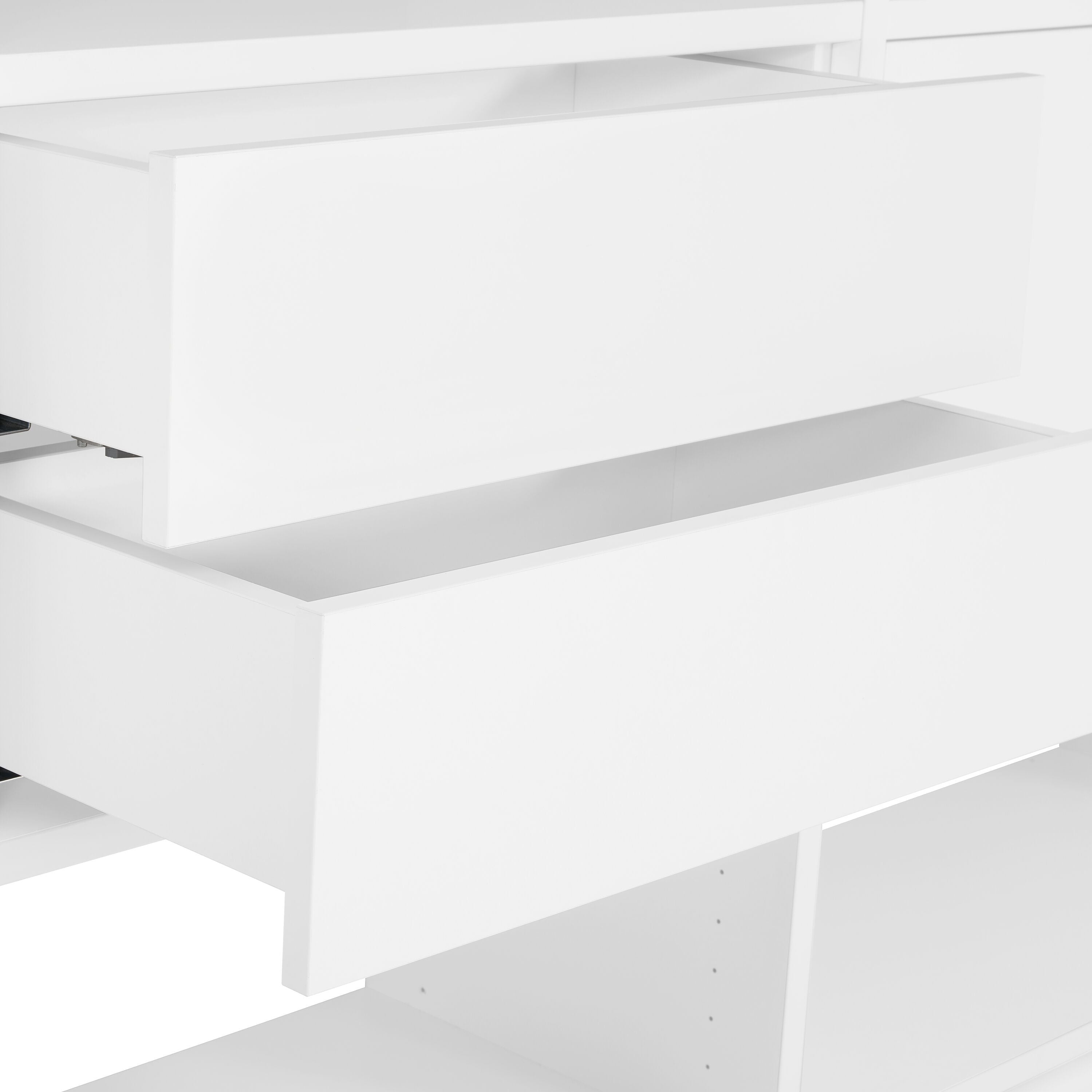 TARA Regal - Weiss / Eiche / B: 220.0 cm x T: 33.0 cm x H: 222.0 cm