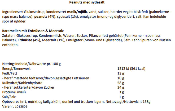 Karamel Kompagniet Peanuts med sydesalt elegance No_color