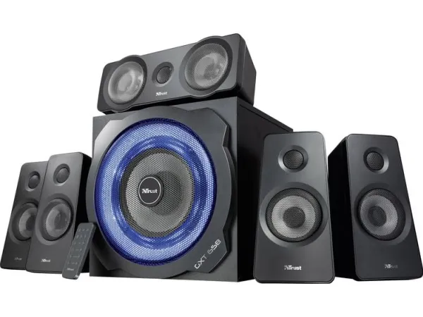 Trust GXT 658 TYTAN - Højttalersystem - 5.1-kanal - 90 Watt (Total) - sort