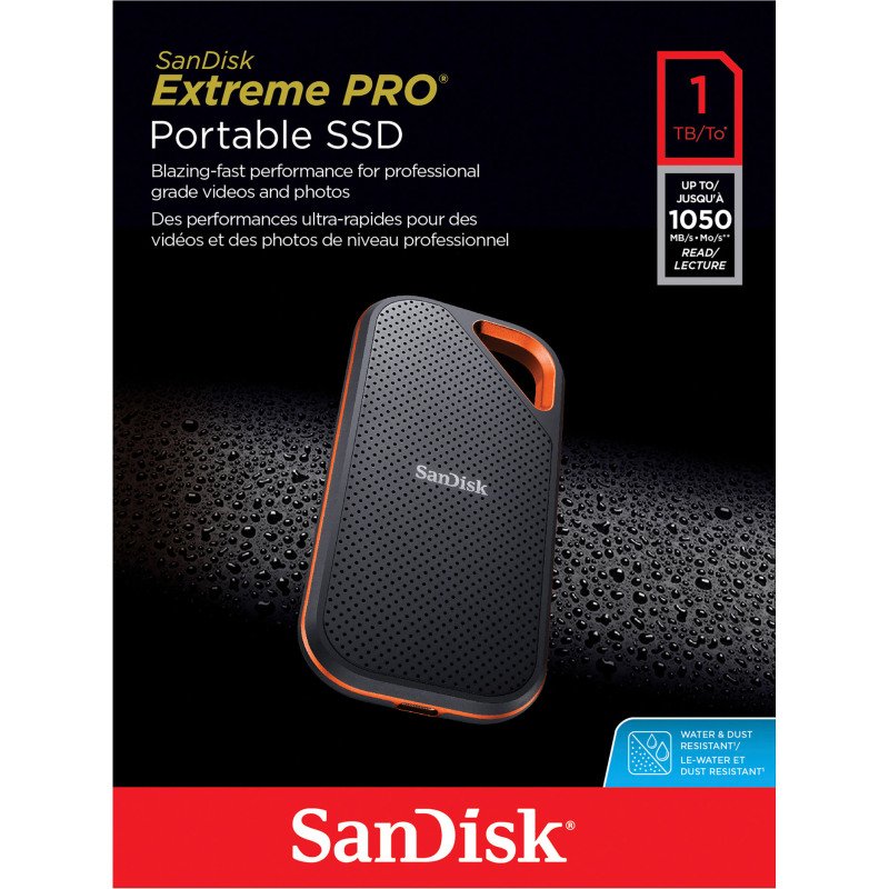 Sandisk Extreme Pro disque SSD externe 1 To - Usb 3.2 (USB-C) Noir