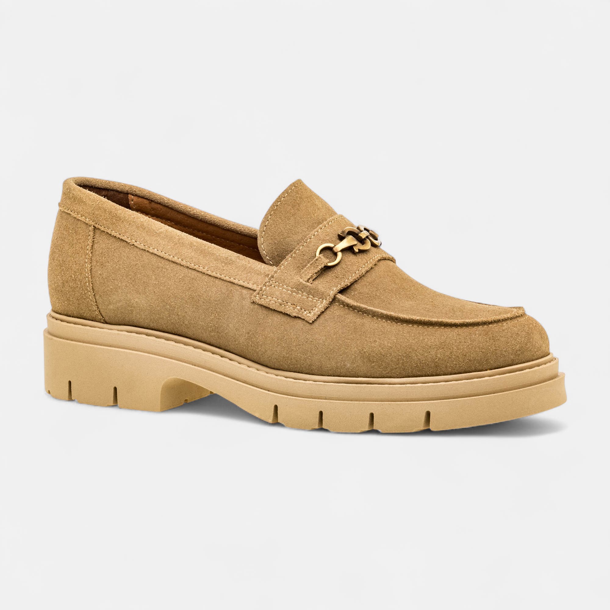Mocassins Femme en cuir beige