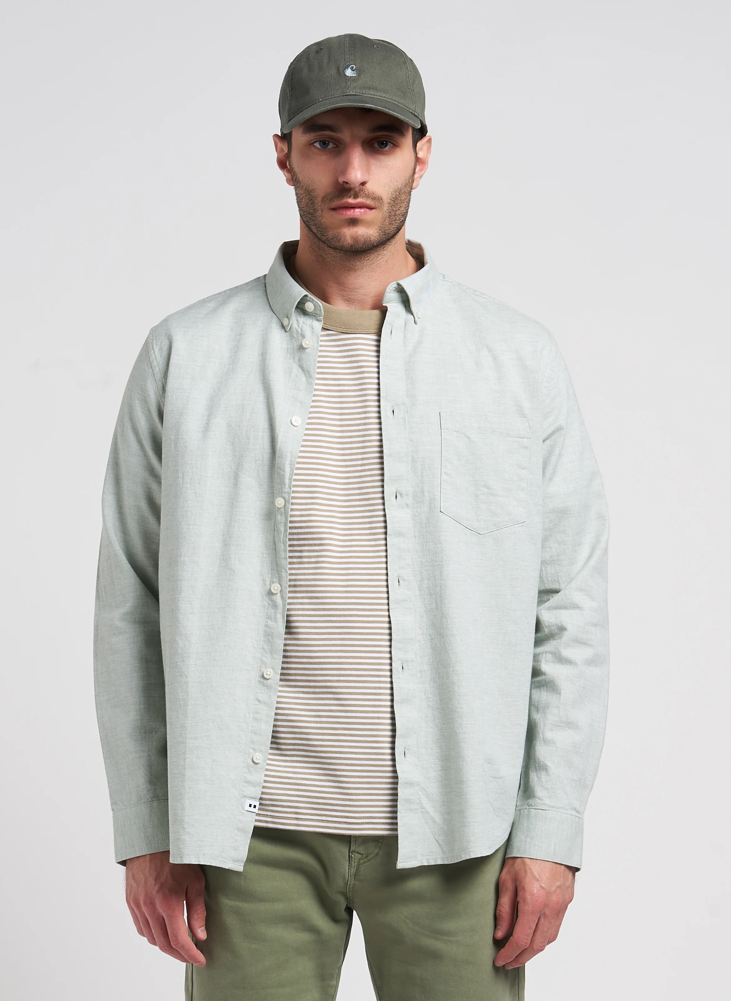 Jay 3.0 - Chemise regular-fit en coton bio | Kaki