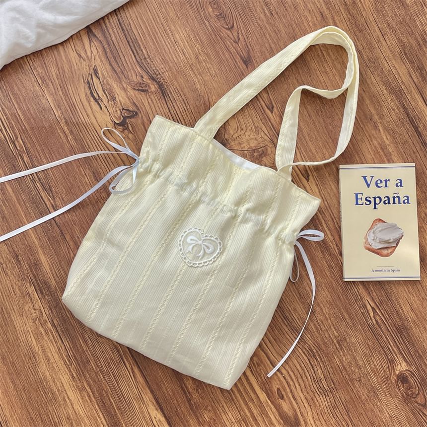 TangTangBags - Strik Hart Applicatie Trekkoord Tote Bag