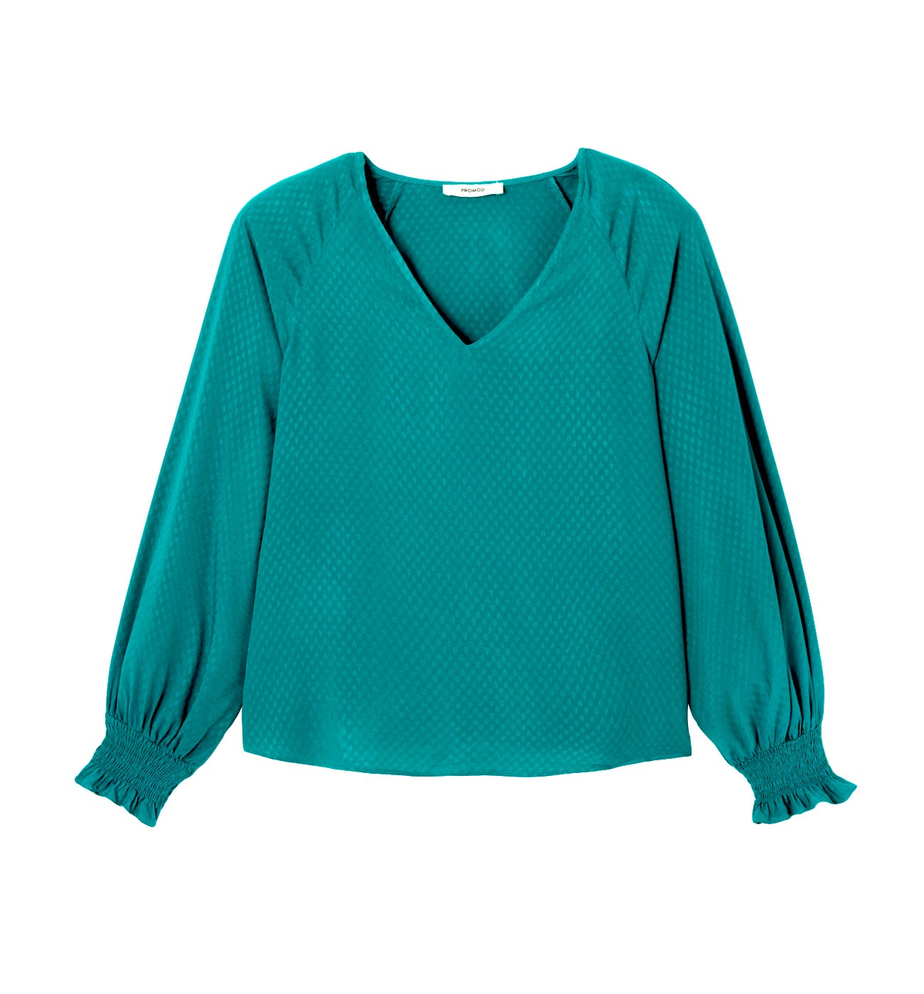 Blouse à smocks Femme - Vert émeraude