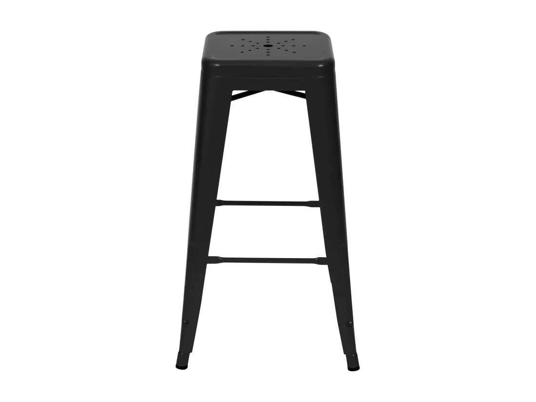 Lot de 2 tabourets pour îlot central 66 cm en métal noir mat - Indus