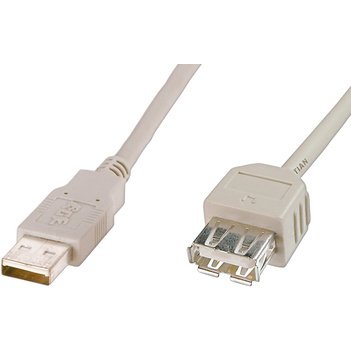 Rallonge USB 2.0, 1,8 m, beige