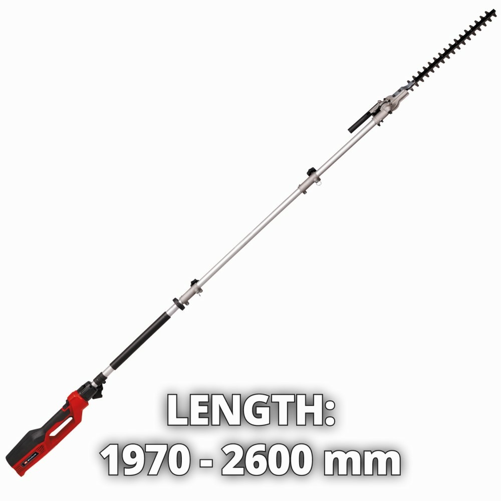 Taille-haies télescopique électrique gc-hh 90/2046 t - jusqu'à 2,6 m + chaîne et sangle