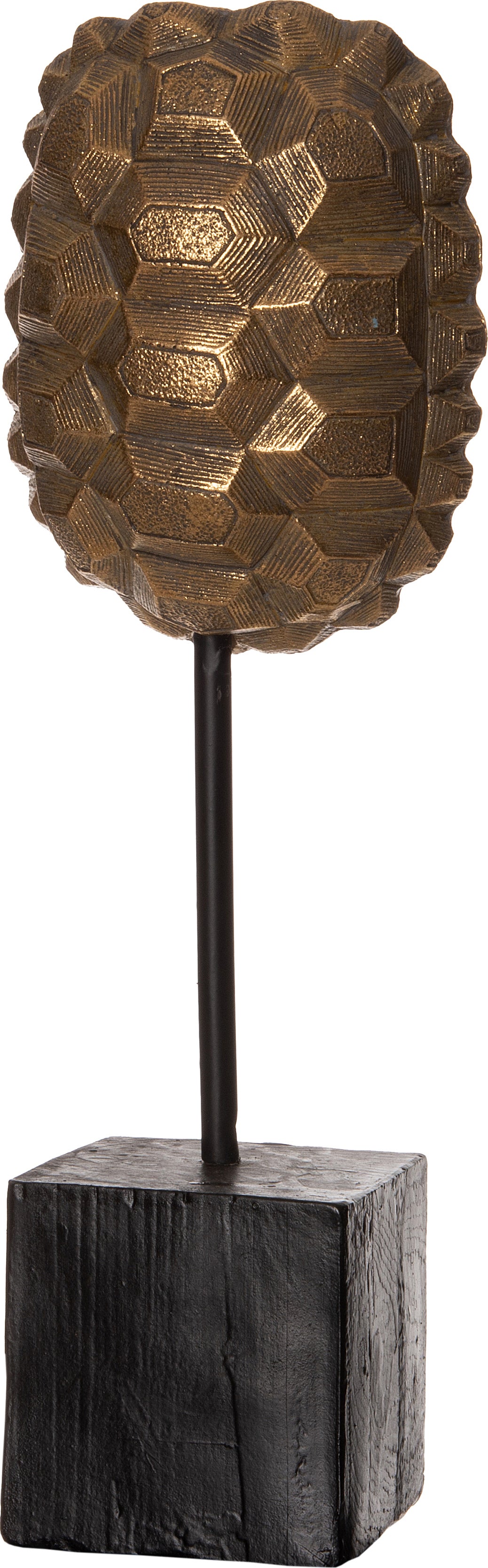 Intratuin beeld op voet Bart schildpad goud 11 x 8 x 34 cm