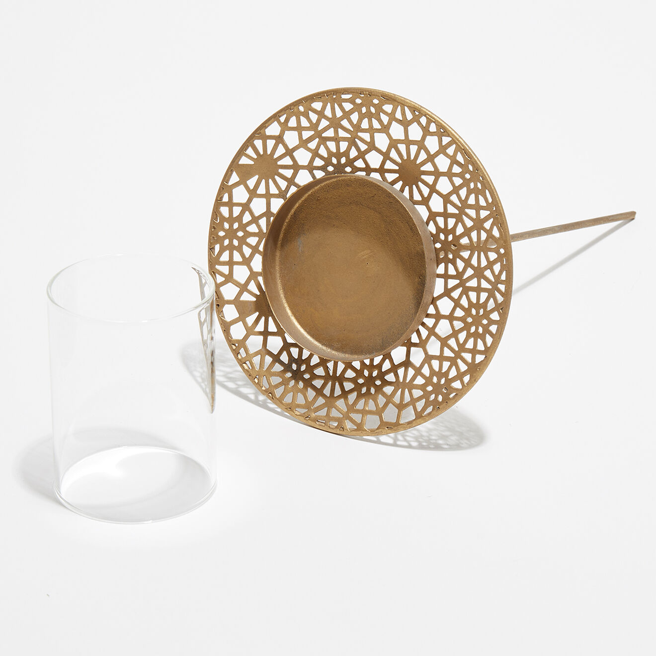 Pomax Bougeoir Lief doré - D.13xH.22.5 cm