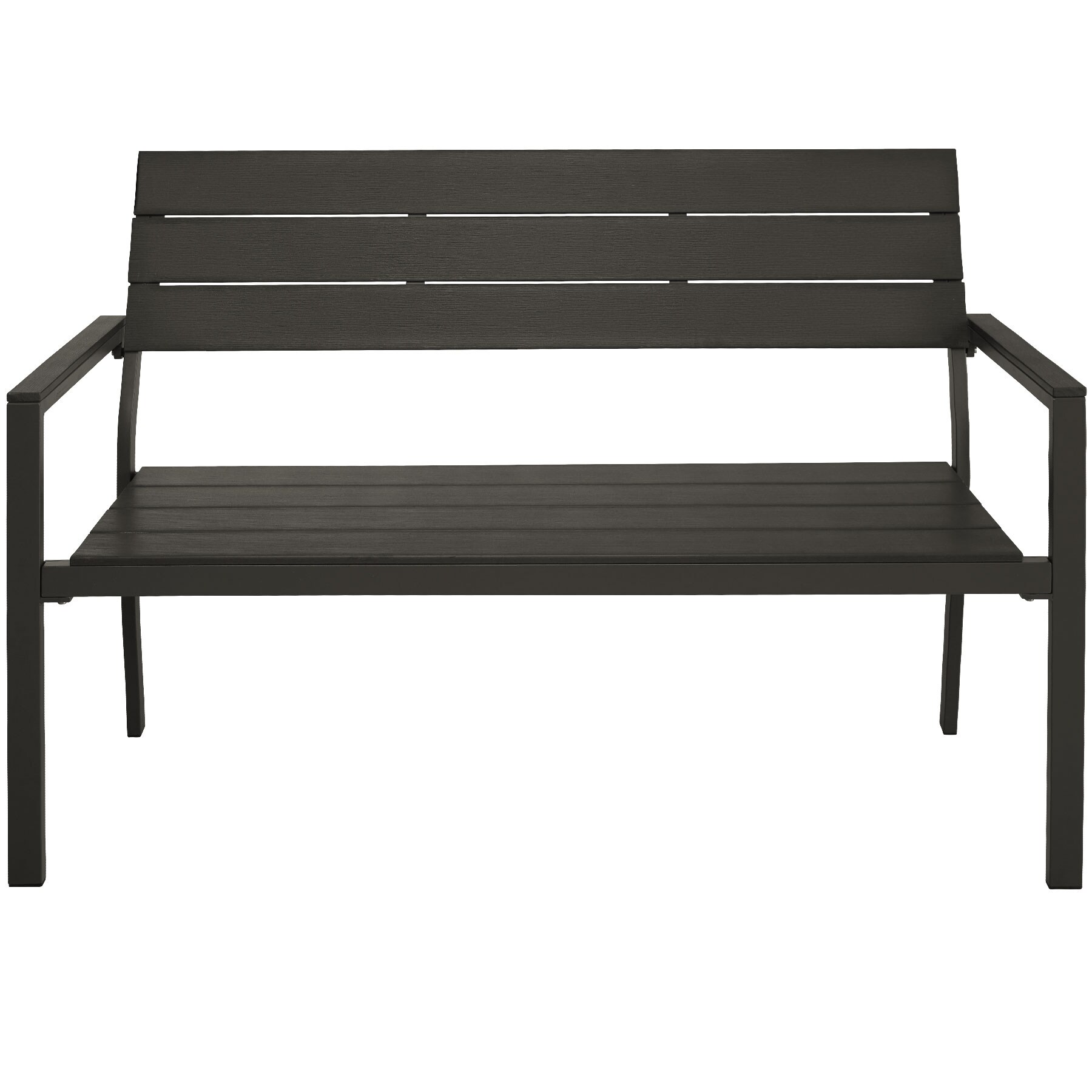 tectake® Gartenbank, 2-Sitzer, wetterfest, 128 x 59 x 88 cm