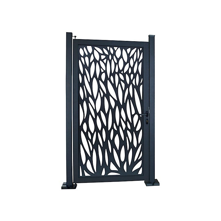 Portillon arbre alu Neva anthracite 93 x h.171 cm