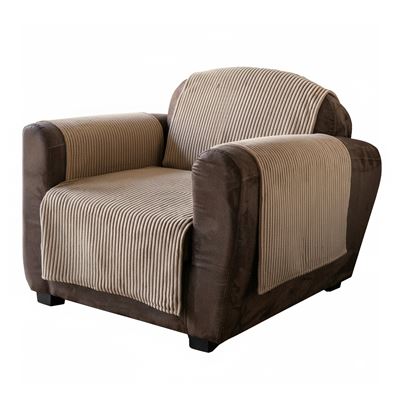 Protège-fauteuil et canapé universels velours côtelé