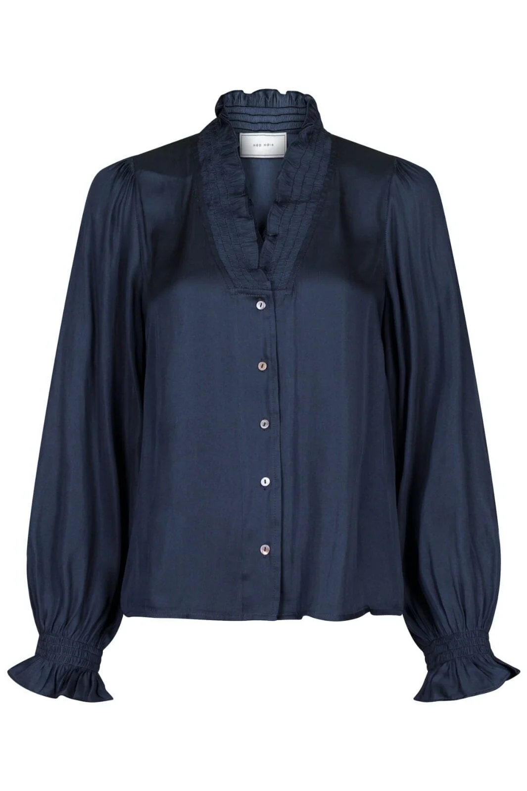 Neo Noir Brielle Satin Blouse midnight blue