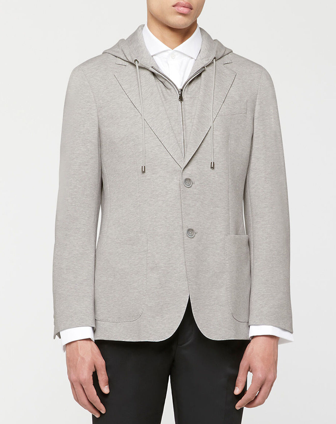 Hackett London Blazer Hoodie à capuche amovible gris clair