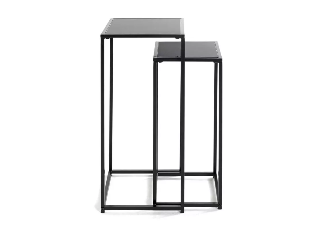 Lot de 2 portes plantes en métal coloris noir