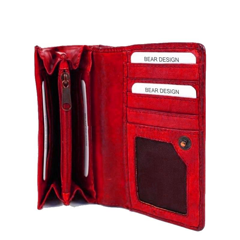 Bear Design Portemonnee Flappie Red
