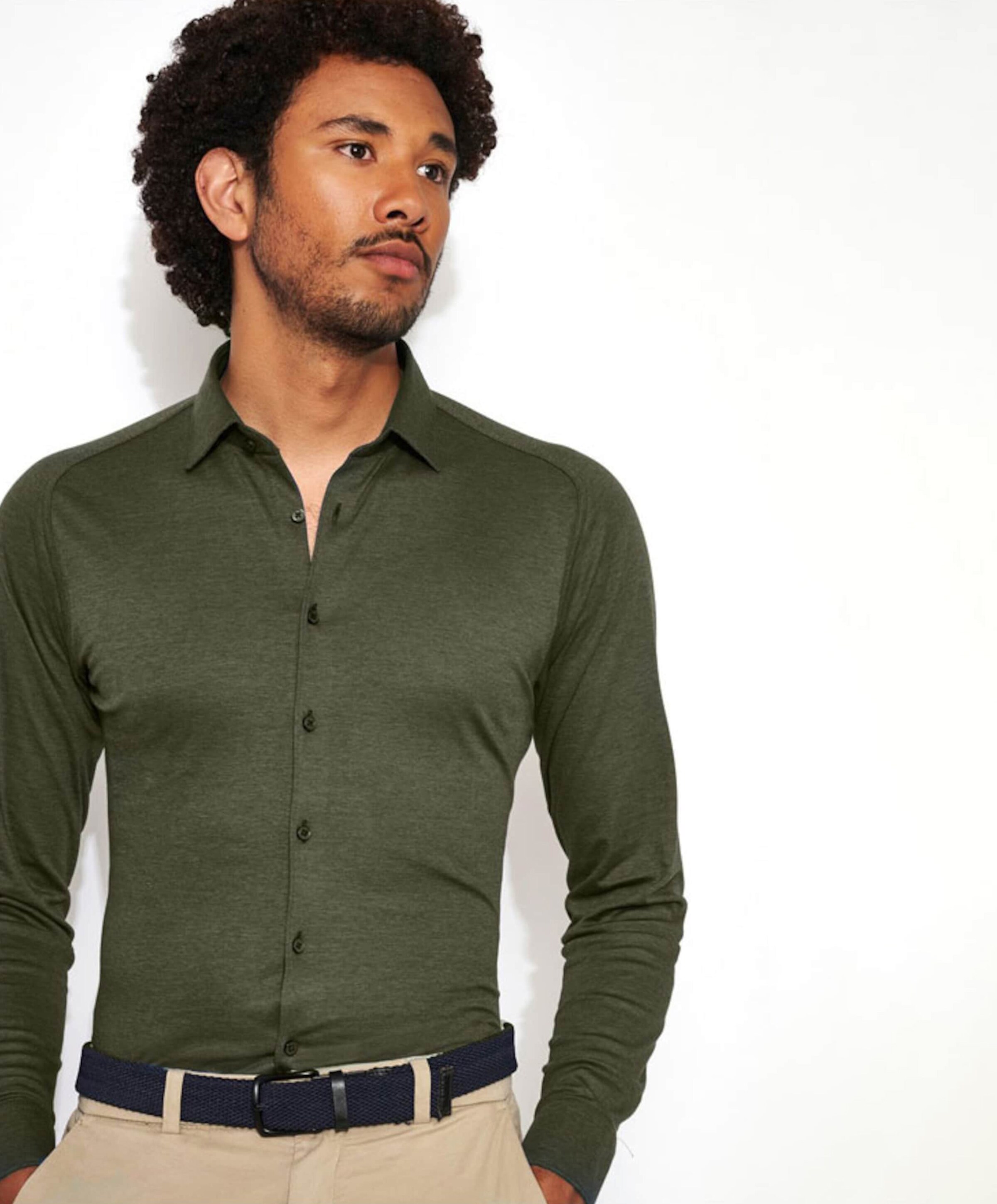Desoto Heren overhemd lange mouw groen